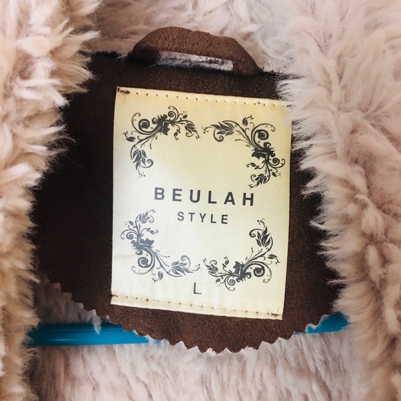 Beulah Style - sherpa lined faux suede jacket - Picture 2 of 4